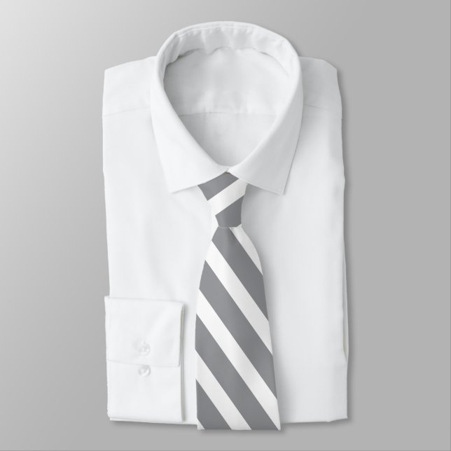 Corbata Rayos geométricos grises y blancos (Atado)