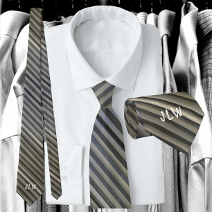 Corbata Rayos monocromáticos de humo gris y negro