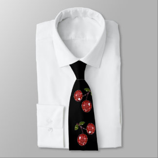 Corbata RB Rockabilly Muy cereza cerezas en negro
