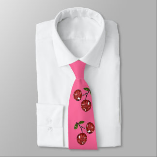 Corbata RB Rockabilly Muy Cerezas Cerezas En Rosa