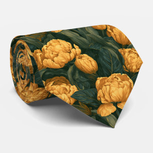 Corbata Recepción de boda con estampado de tulipán 