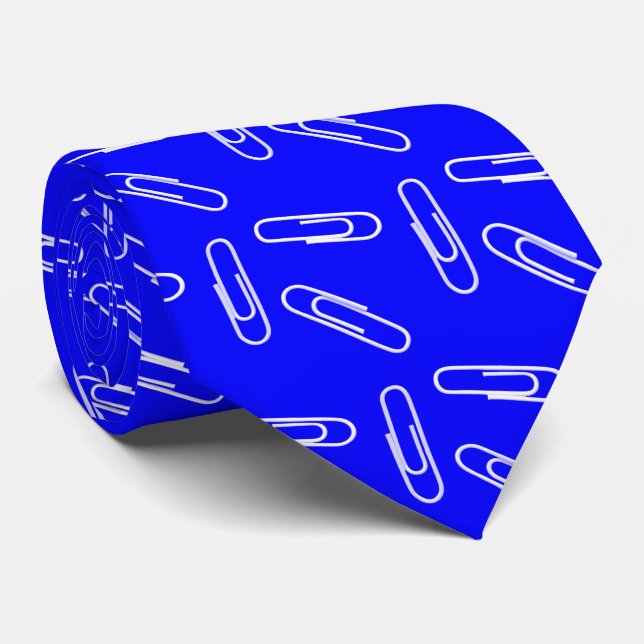 Corbata Recortes de papel en azul (Enrollado)