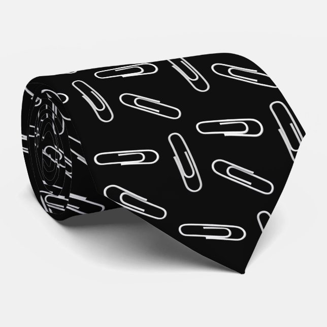 Corbata Recortes de papel en negro (Enrollado)