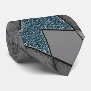 Corbata Recortes triangulares grises con trozos de azul os