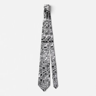 Corbata rectángulos blancos negros de Rechtecke de los