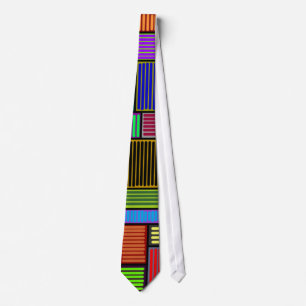 Corbata Rectángulos y líneas lazo colorido