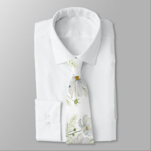 Corbata Recubrimiento botánico de las flores de cosmos bla