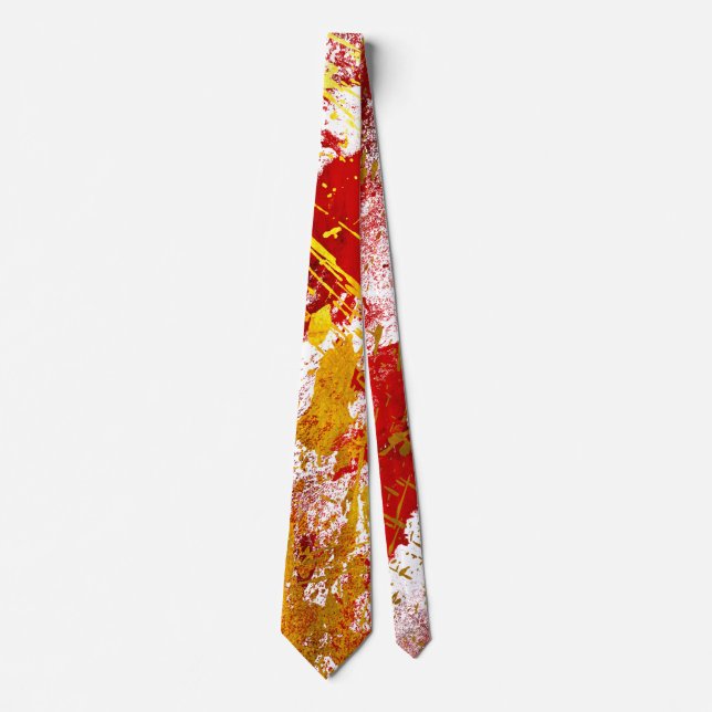 Corbata Red and Gold Abstract Strokes (Anverso)