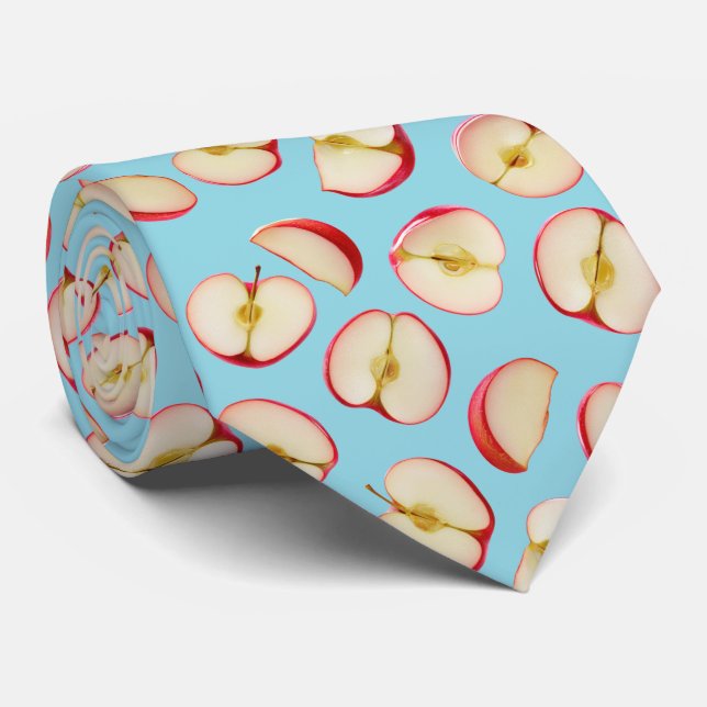 Corbata Red Apple Halves Pattern (Enrollado)