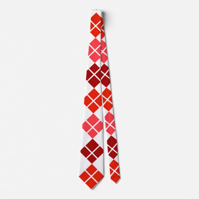 Corbata Red Argyle Personalizado Tie (Anverso)