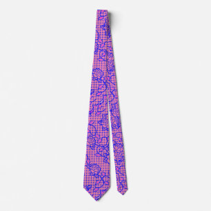 Corbata Red azul luminosa con flores 02b Bblue BG