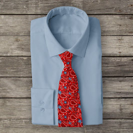 Corbata Red Bandana and Denim Texas Neck Tie