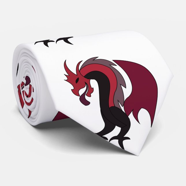 Corbata Red Black Dragon Mythical Creature (Enrollado)