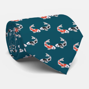Corbata Red & Black Koi Fish Nece Tie