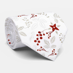 Corbata Red, blanco y oro Purpurinoso Patrón nórdico Cuell