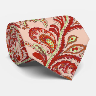 Corbata Red Coral Lime Paisley Boda Tie