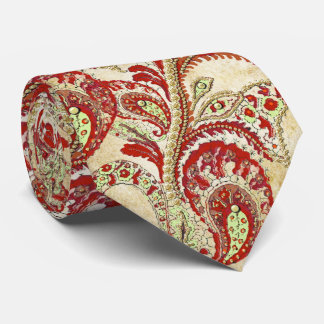 Corbata Red Coral Lime Paisley Boda Tie