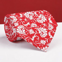 Corbata Red Floral Pattern Custom Necktie