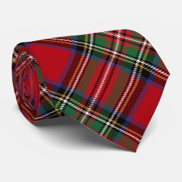 Corbata Red Green Plaid Rustic Stewart Tartán