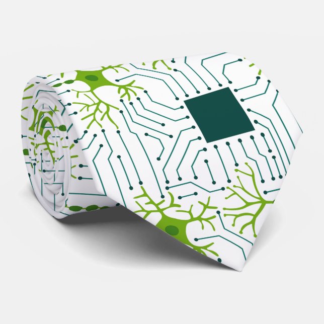 Corbata Red neural - Blanco (Enrollado)