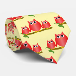 Corbata Red Owls Design Any Colour Background