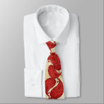 Corbata Red Paisley Boda Tie<br><div class="desc">Cualquier Tie que no esté impreso delante y atrás puede ser personalizado por usted para tener la impresión en el reverso también. Haga clic más en personalizar y seleccione todo y copie y, a continuación, seleccione el lado posterior y pegue.</div>
