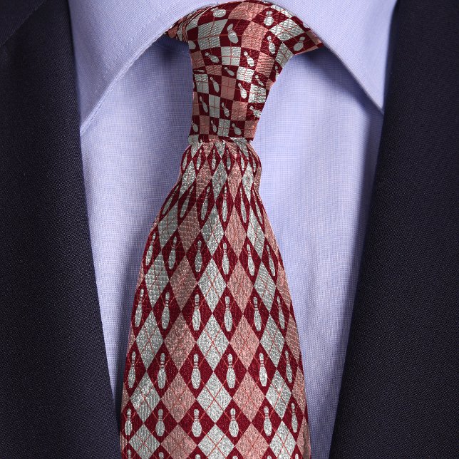 Corbata Red Retro Argyle Bowling Pin (Subido por el creador)