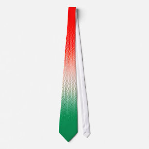 Corbata Red Silver Green Wavy Stripes