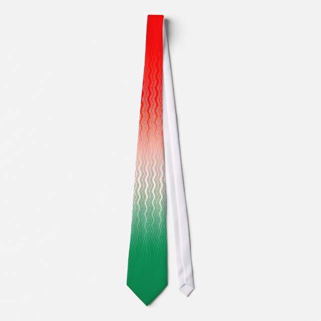 Corbata Red Silver Green Wavy Stripes (Anverso)