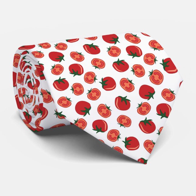 Corbata Red tomato pattern (Enrollado)