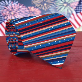 Corbata Red, White and Blue Striped Patriotic Necktie