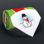 Corbata Red White and Green Stripes with Snowman on<br><div class="desc">A simple tasteful design for the look you want to create this season.</div>