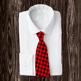 Corbata Red y Black Buffalo Tapado, Moda Rusa