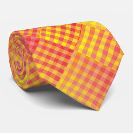 Corbata Red Yellow Checker Abstract Pattern