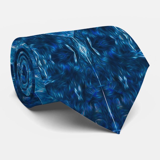 Corbata Reflejo Azur Profundo (Enrollado)