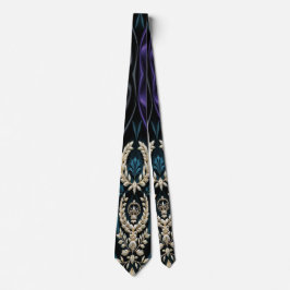 Corbata Regal Authority -  negro medianoche, púrpura real