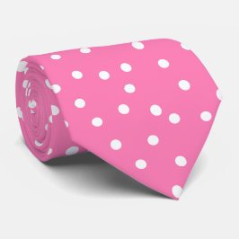 Corbata Regalo Chic Rosa Blanco Lunares para el Novio