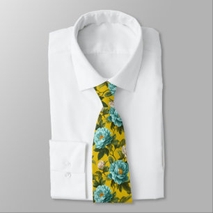 Corbata Regalo colorido del Día del Padre Peonías Floral