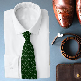 Corbata Regalo de boda de corona de plata verde de lujo pa