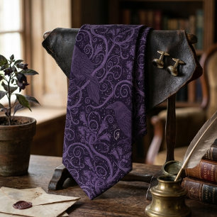 Corbata Regalo de cuervo floral de Dark Academia para aman