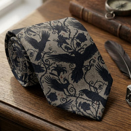 Corbata Regalo de cuervo floral de Dark Academia para aman