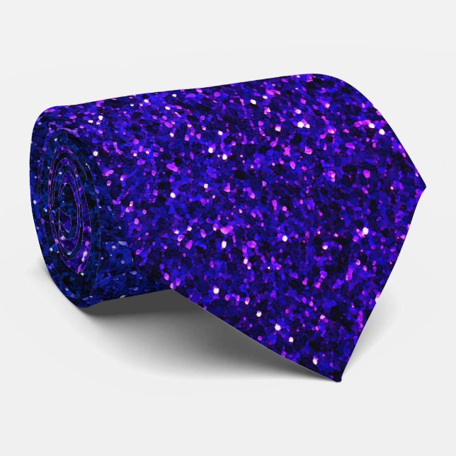 Corbata Regalo de cumpleaños abstracto con purpurina azul  (Enrollado)