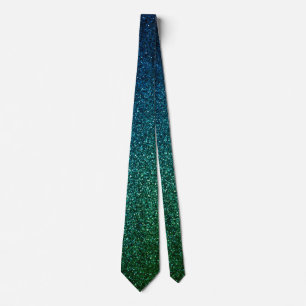 Corbata Regalo de cumpleaños de bodas de brillo azul verde