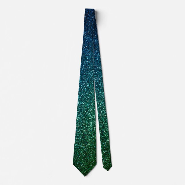 Corbata Regalo de cumpleaños de bodas de brillo azul verde (Anverso)