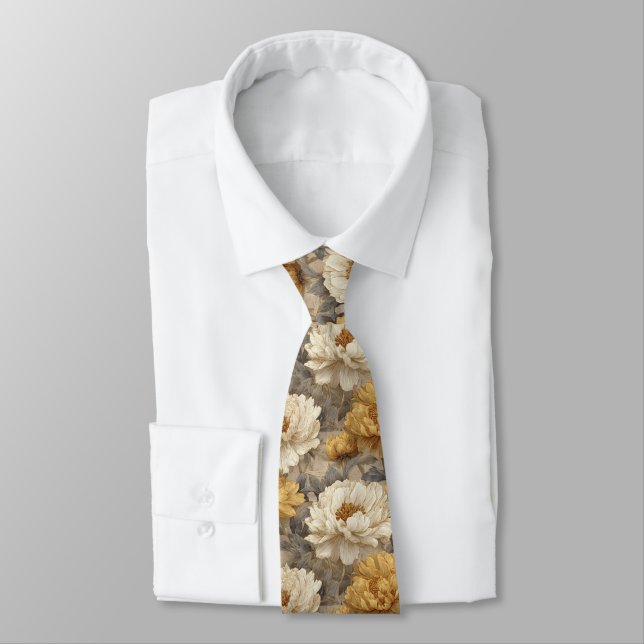 Corbata Regalo de Moda para Novio Peonías (Atado)