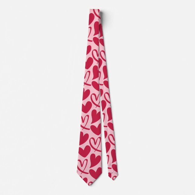 Corbata Regalo de patrón cardíaco de San Valentín, Chicas  (Anverso)