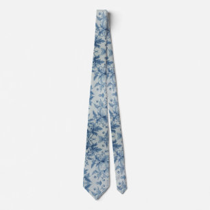 Corbata Regalo de Porcelana Floral Azul Claro para Padrino