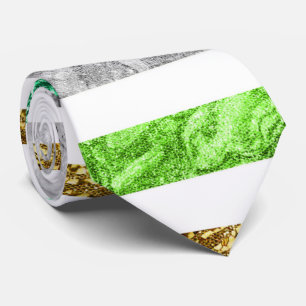 Corbata Regalo de Purpurina de rayas grises verdes para ho