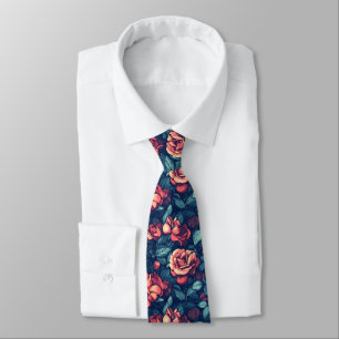 Corbata Regalo del Día del Padre Colorido Rosa Floral