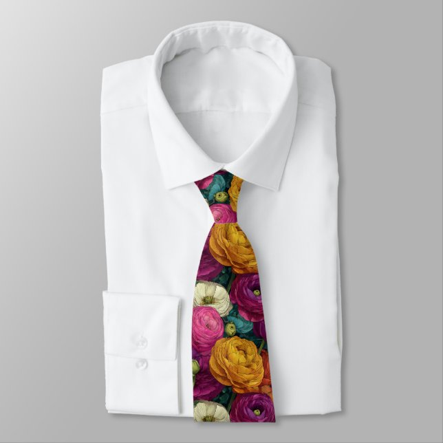 Corbata Regalo Elegante Para Novio Ranunculus (Atado)